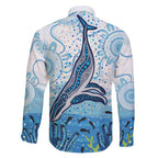 World Ocean Day Australia Aboriginal Family Matching Summer Maxi Dress and Hawaiian Shirt Whale Watching
