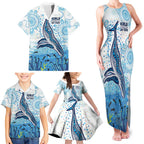 World Ocean Day Australia Aboriginal Family Matching Tank Maxi Dress and Hawaiian Shirt Whale Watching