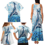World Ocean Day Australia Aboriginal Family Matching Tank Maxi Dress and Hawaiian Shirt Whale Watching