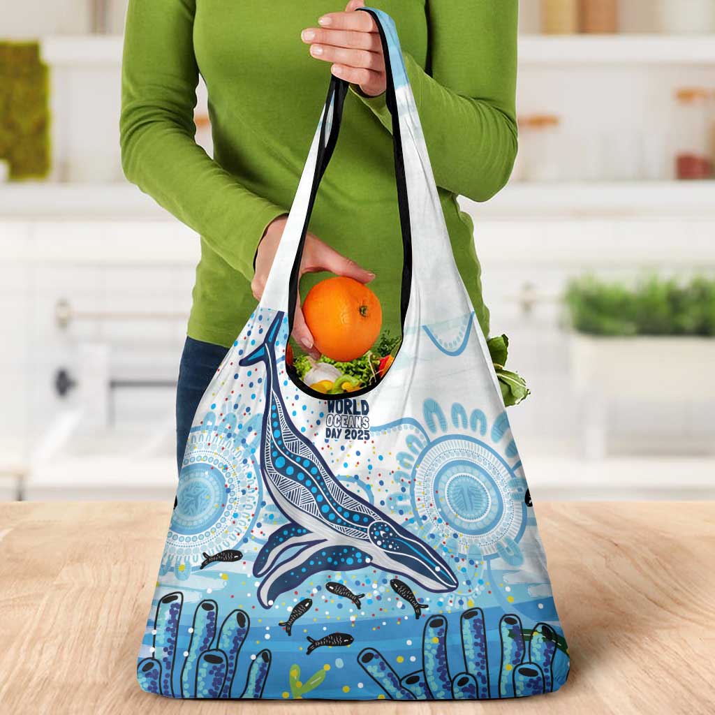 World Ocean Day Australia Aboriginal Grocery Bag Whale Watching