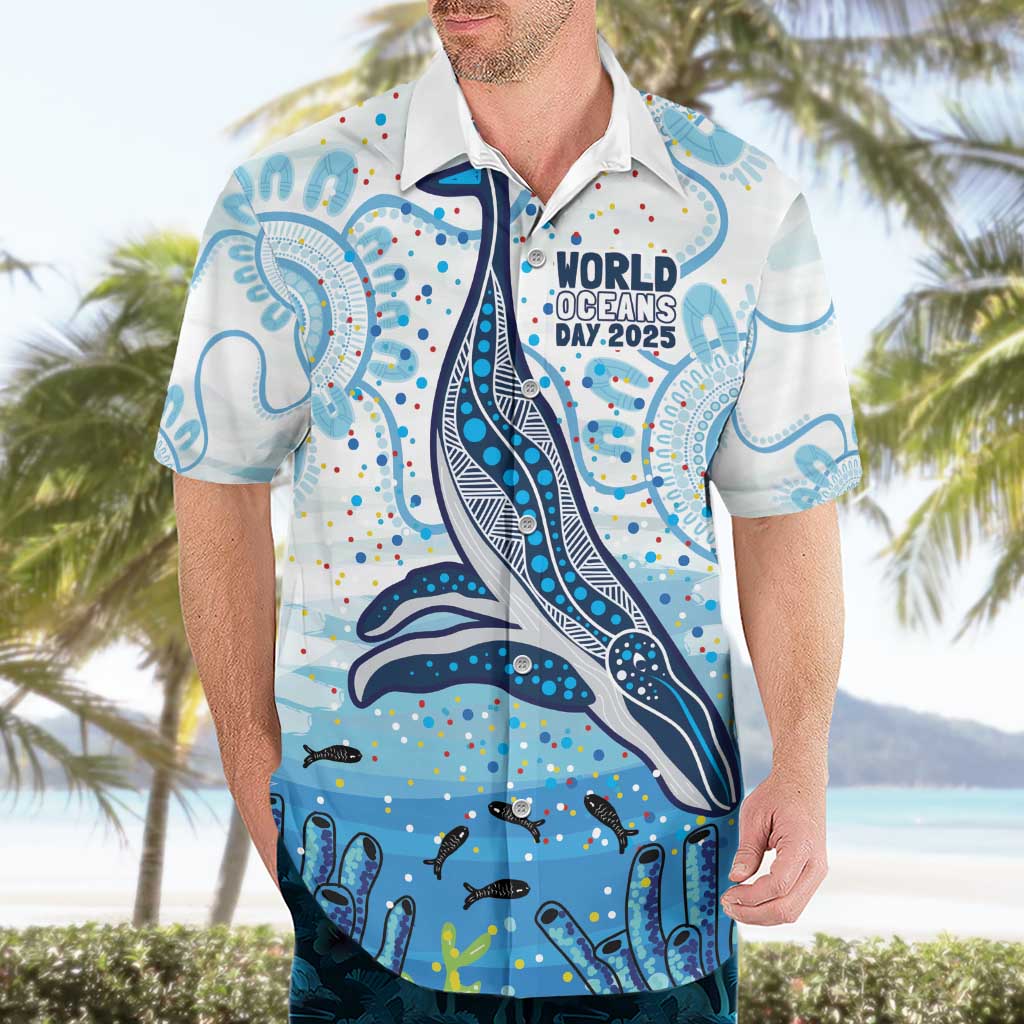 World Ocean Day Australia Aboriginal Hawaiian Shirt Whale Watching
