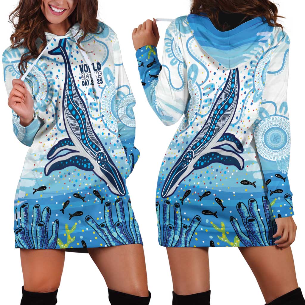 World Ocean Day Australia Aboriginal Hoodie Dress Whale Watching