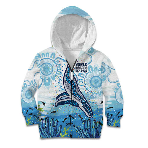 World Ocean Day Australia Aboriginal Kid Hoodie Whale Watching