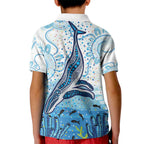 World Ocean Day Australia Aboriginal Kid Polo Shirt Whale Watching