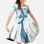 World Ocean Day Australia Aboriginal Kid Short Sleeve Dress Whale Watching