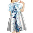 World Ocean Day Australia Aboriginal Kid Short Sleeve Dress Whale Watching