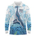 World Ocean Day Australia Aboriginal Long Sleeve Polo Shirt Whale Watching