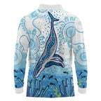World Ocean Day Australia Aboriginal Long Sleeve Polo Shirt Whale Watching