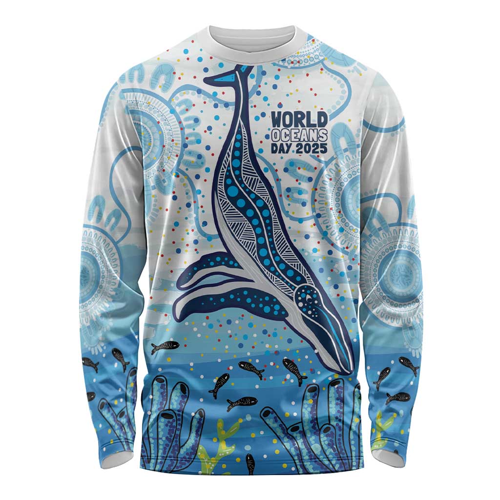 World Ocean Day Australia Aboriginal Long Sleeve Shirt Whale Watching