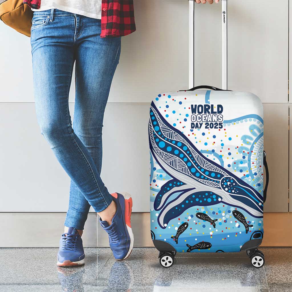 World Ocean Day Australia Aboriginal Luggage Cover Whale Watching