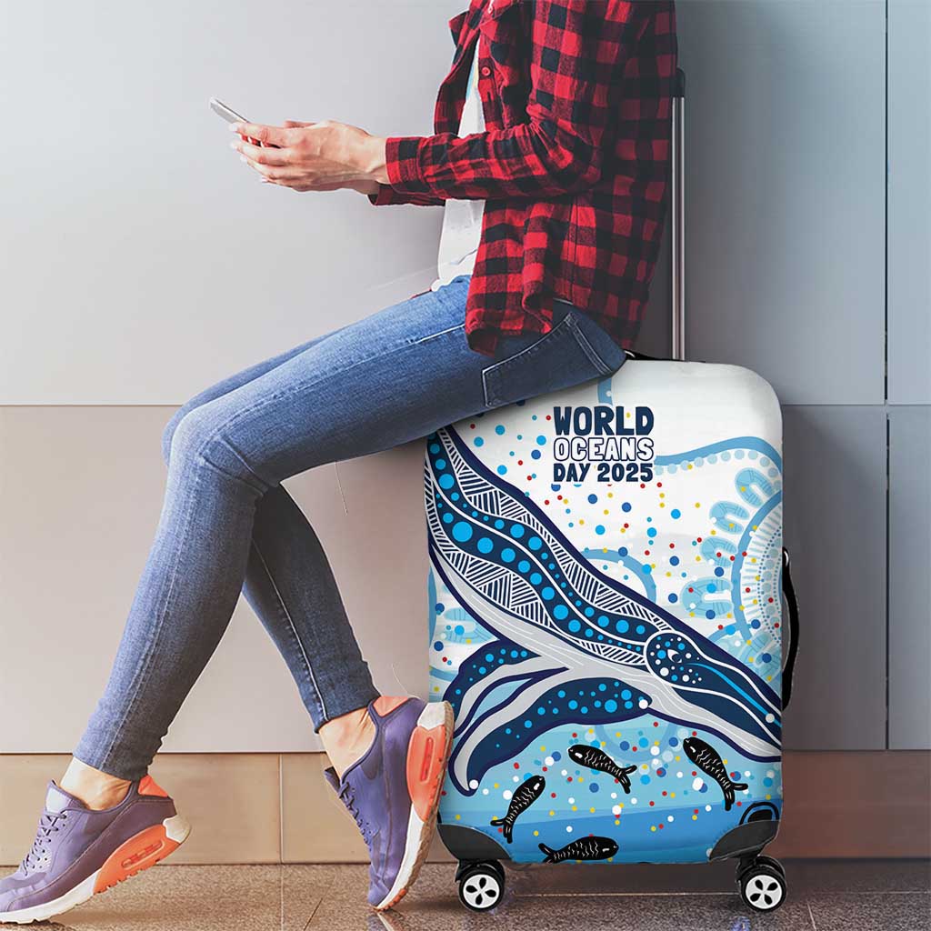 World Ocean Day Australia Aboriginal Luggage Cover Whale Watching