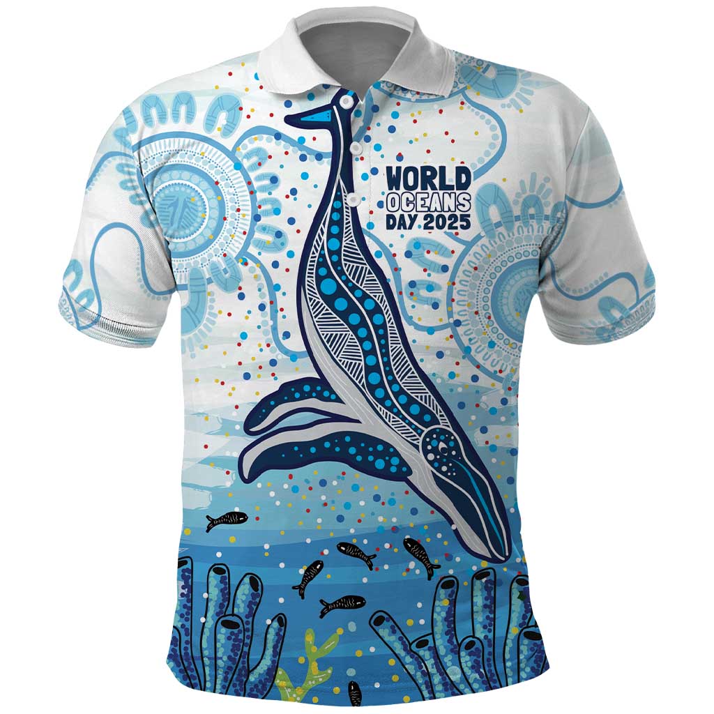 World Ocean Day Australia Aboriginal Polo Shirt Whale Watching
