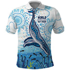 World Ocean Day Australia Aboriginal Polo Shirt Whale Watching