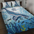 World Ocean Day Australia Aboriginal Quilt Bed Set Whale Watching
