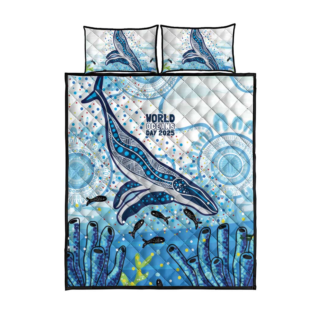 World Ocean Day Australia Aboriginal Quilt Bed Set Whale Watching