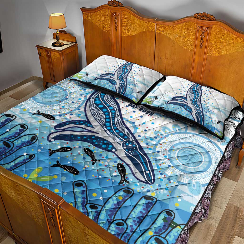 World Ocean Day Australia Aboriginal Quilt Bed Set Whale Watching