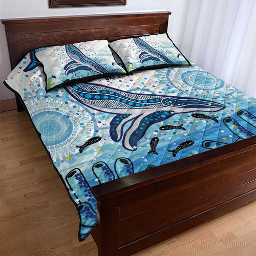 World Ocean Day Australia Aboriginal Quilt Bed Set Whale Watching