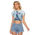 World Ocean Day Australia Aboriginal Raglan Cropped T Shirt Whale Watching