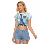 World Ocean Day Australia Aboriginal Raglan Cropped T Shirt Whale Watching