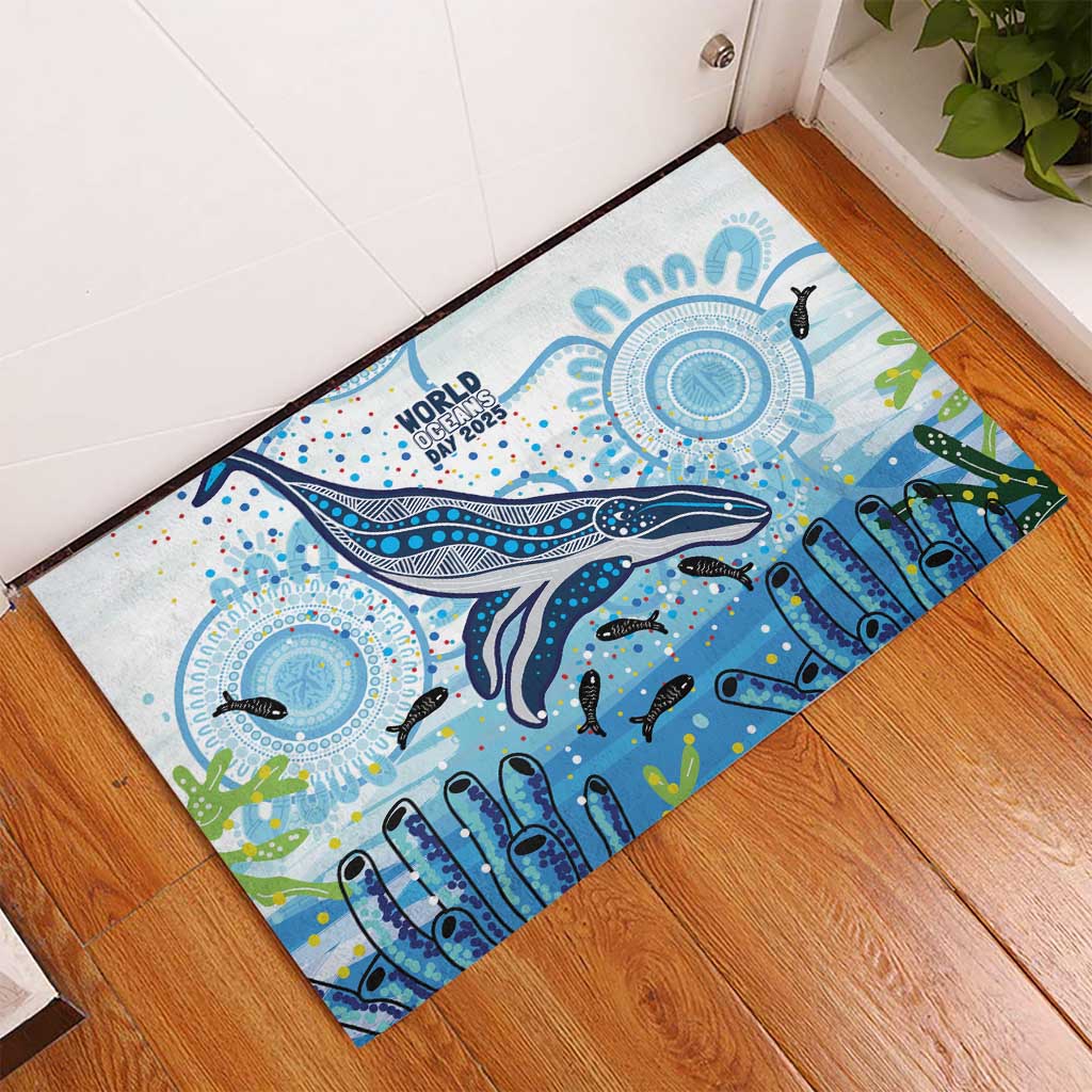 World Ocean Day Australia Aboriginal Rubber Doormat Whale Watching