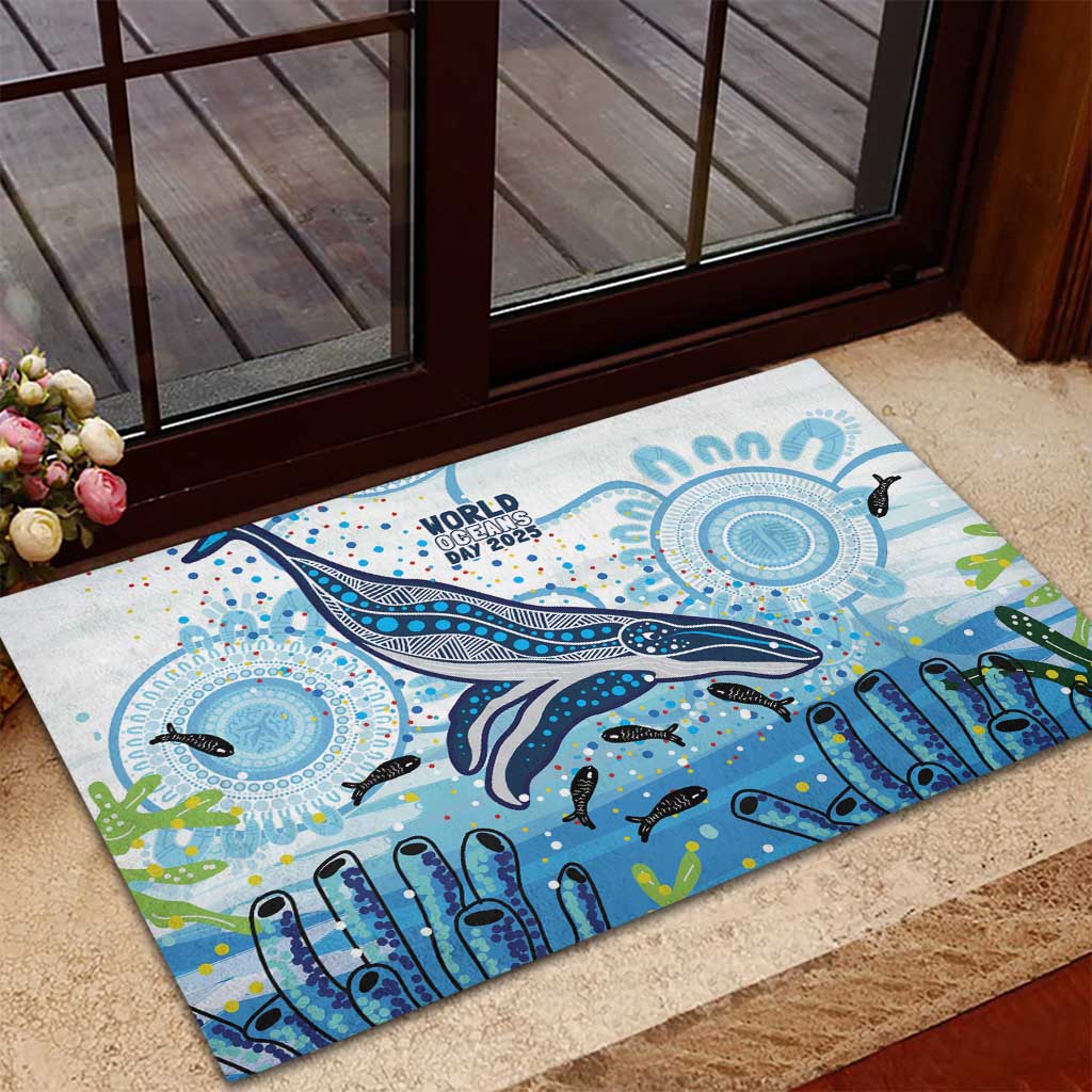 World Ocean Day Australia Aboriginal Rubber Doormat Whale Watching