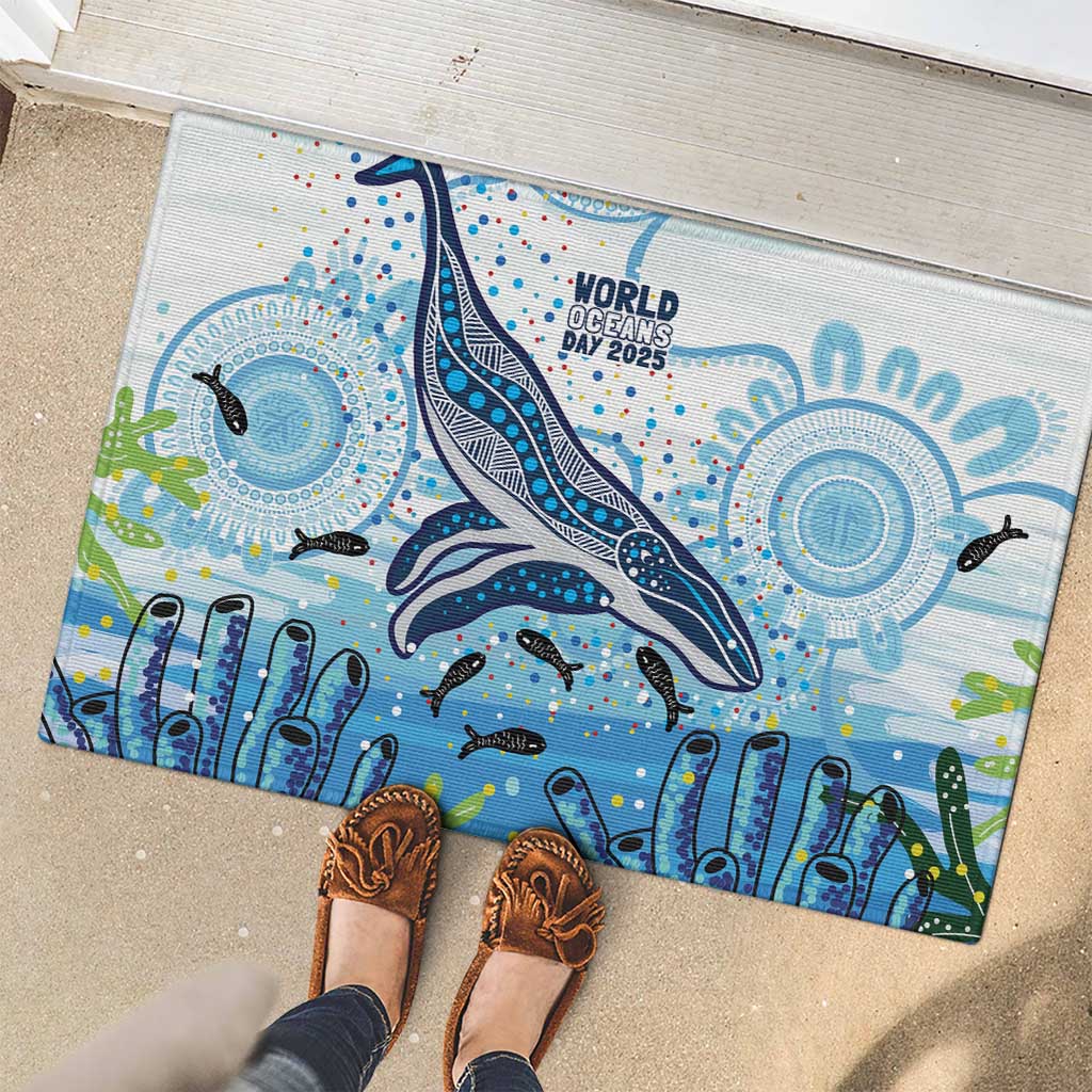 World Ocean Day Australia Aboriginal Rubber Doormat Whale Watching