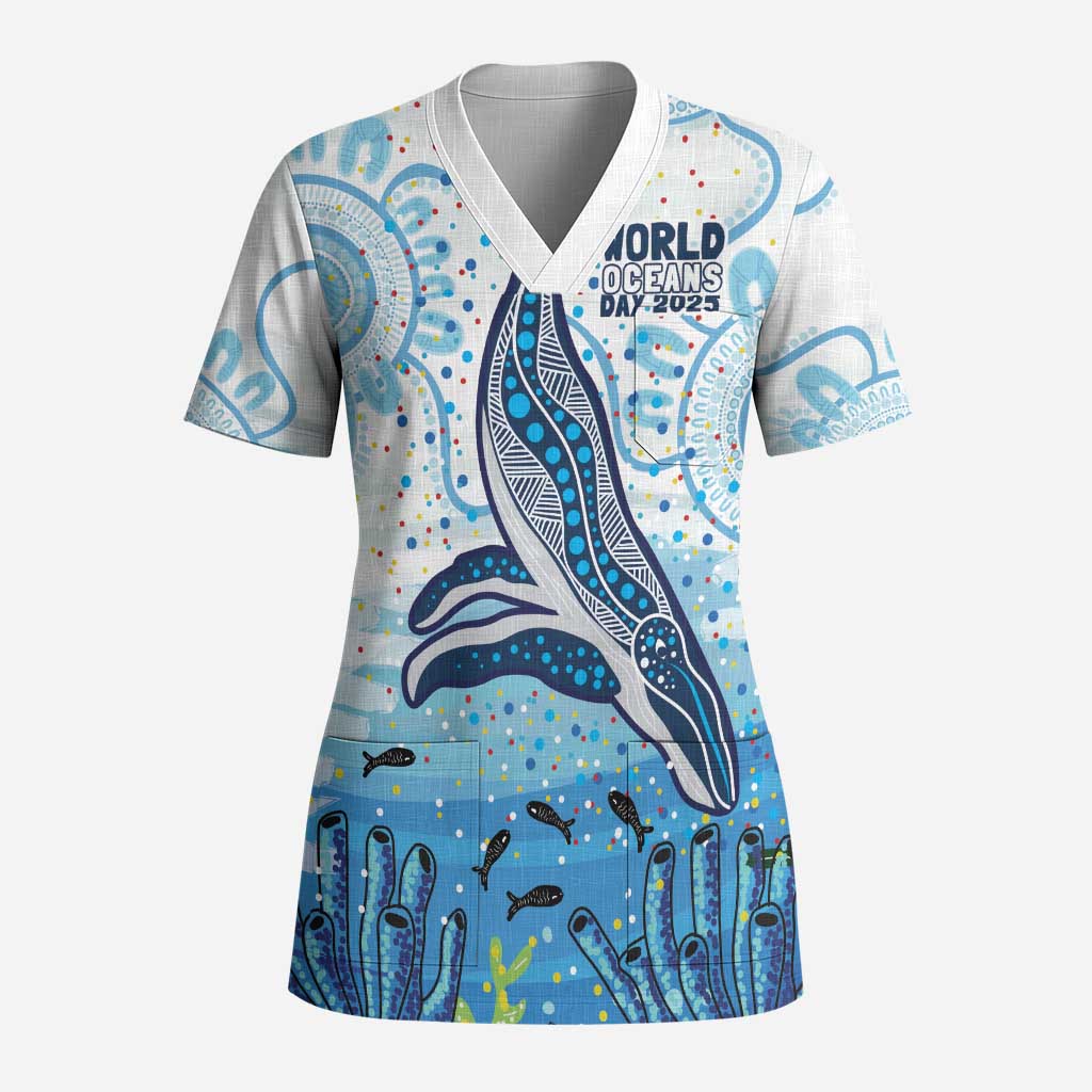 World Ocean Day Australia Aboriginal Scrub Top Whale Watching - Aussie Hoodie