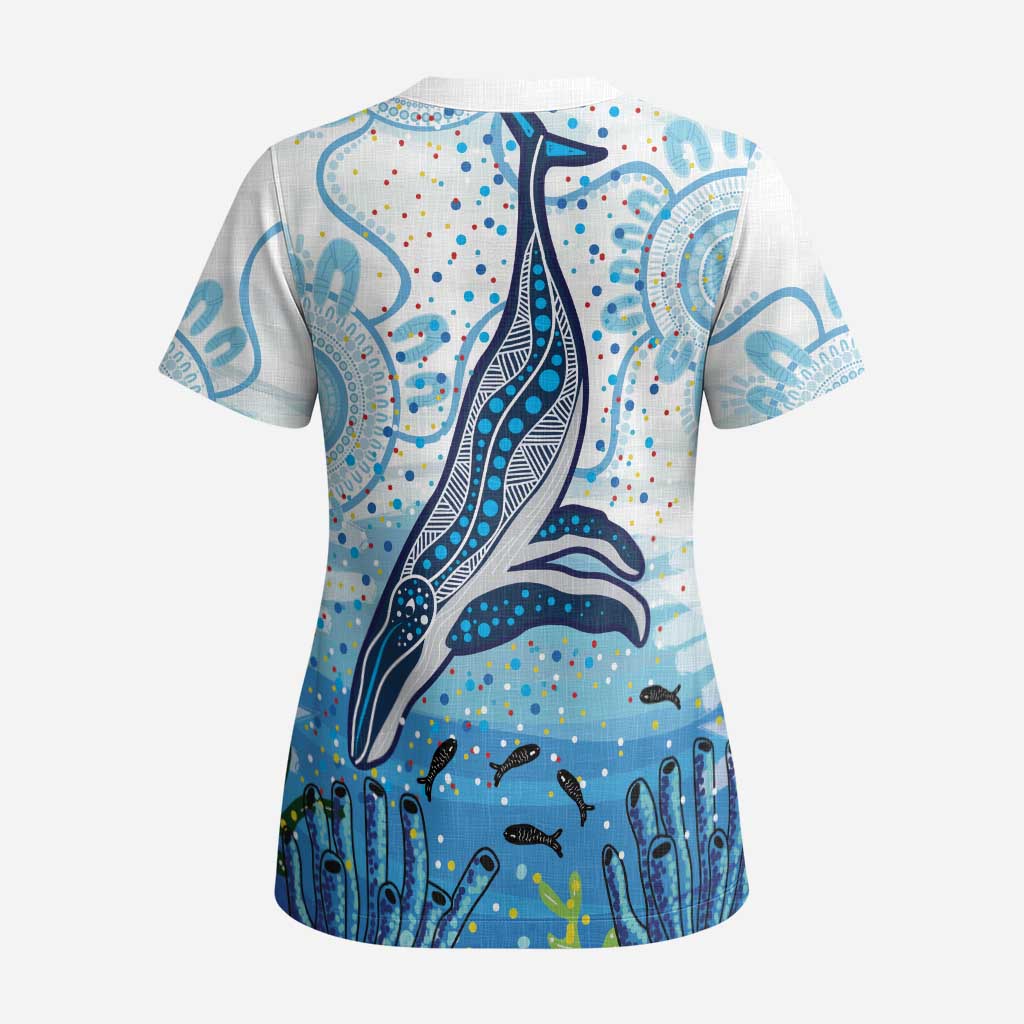 World Ocean Day Australia Aboriginal Scrub Top Whale Watching - Aussie Hoodie