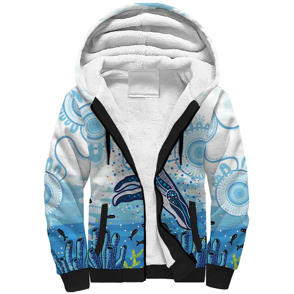 World Ocean Day Australia Aboriginal Sherpa Hoodie Whale Watching