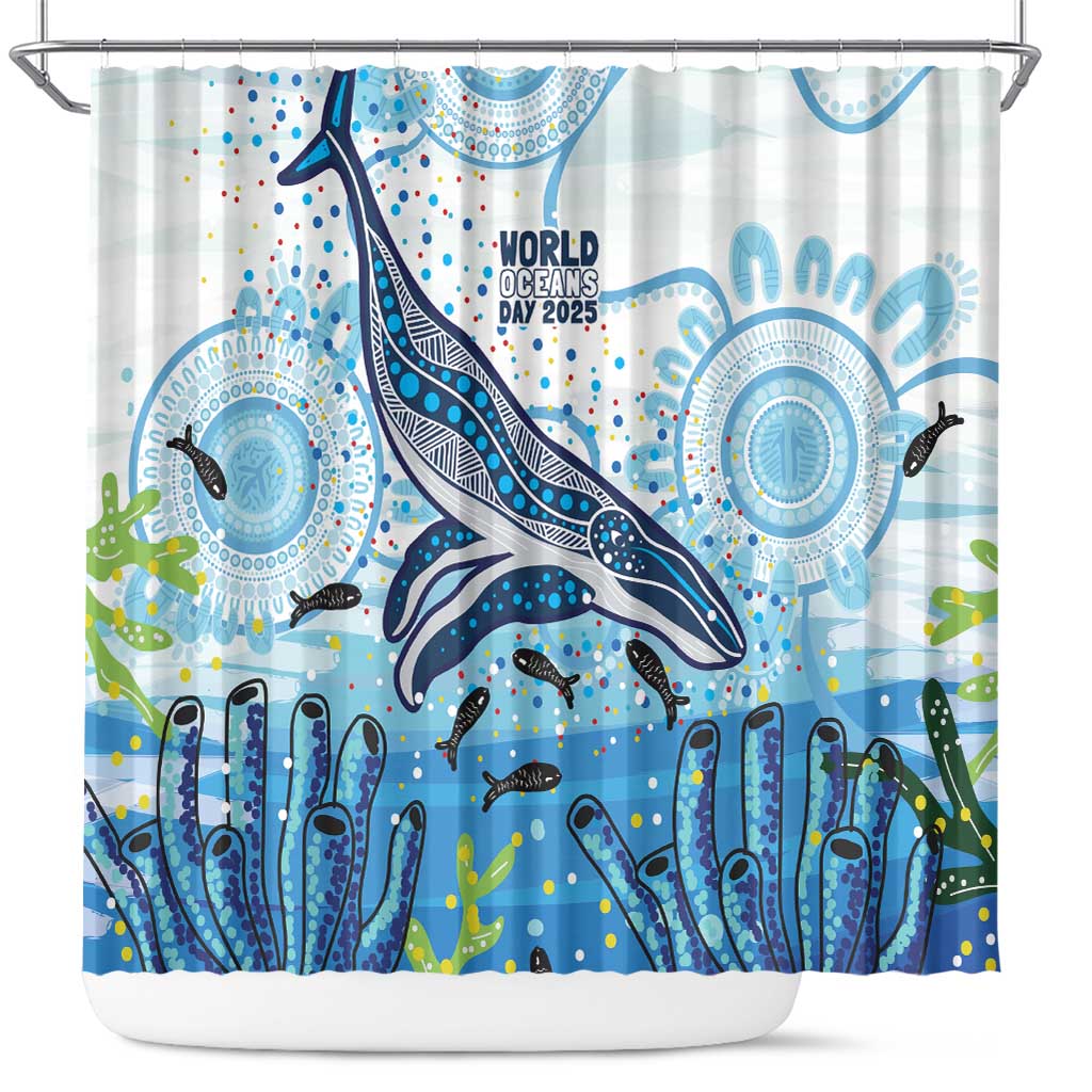 World Ocean Day Australia Aboriginal Shower Curtain Whale Watching
