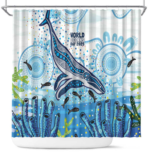 World Ocean Day Australia Aboriginal Shower Curtain Whale Watching
