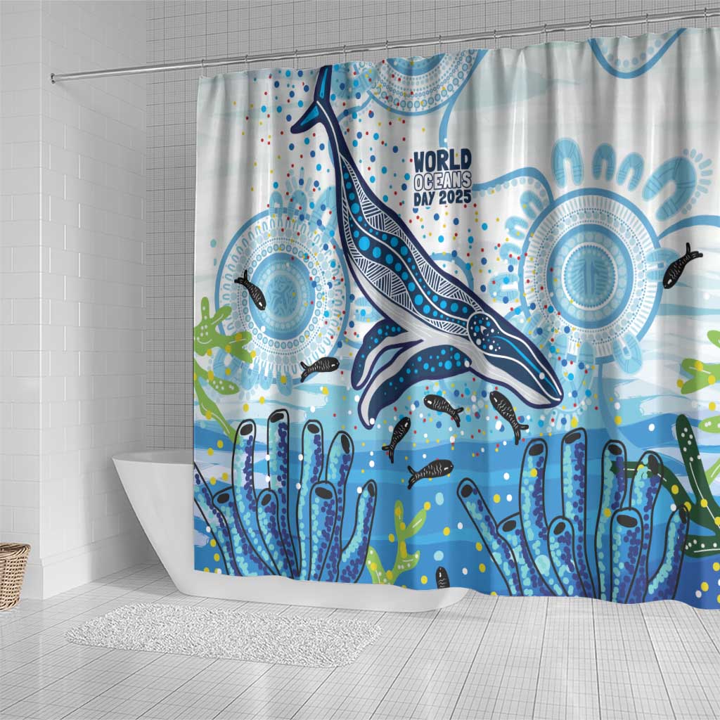 World Ocean Day Australia Aboriginal Shower Curtain Whale Watching