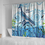 World Ocean Day Australia Aboriginal Shower Curtain Whale Watching