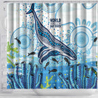 World Ocean Day Australia Aboriginal Shower Curtain Whale Watching