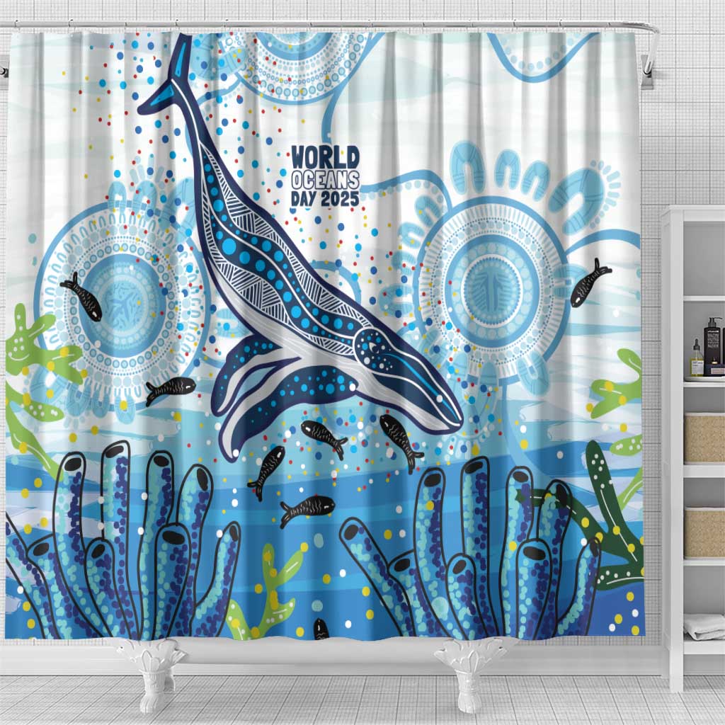 World Ocean Day Australia Aboriginal Shower Curtain Whale Watching