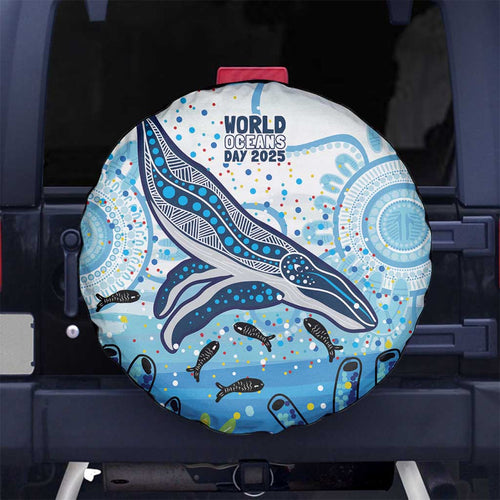 World Ocean Day Australia Aboriginal Spare Tire Cover Whale Watching