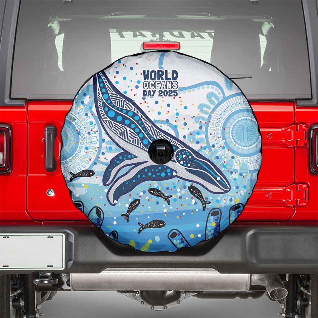 World Ocean Day Australia Aboriginal Spare Tire Cover Whale Watching