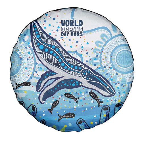 World Ocean Day Australia Aboriginal Spare Tire Cover Whale Watching