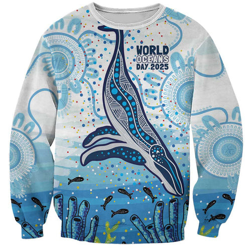 World Ocean Day Australia Aboriginal Sweatshirt Whale Watching