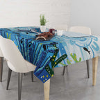 World Ocean Day Australia Aboriginal Tablecloth Whale Watching