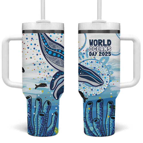 World Ocean Day Australia Aboriginal Tumbler With Handle Whale Watching