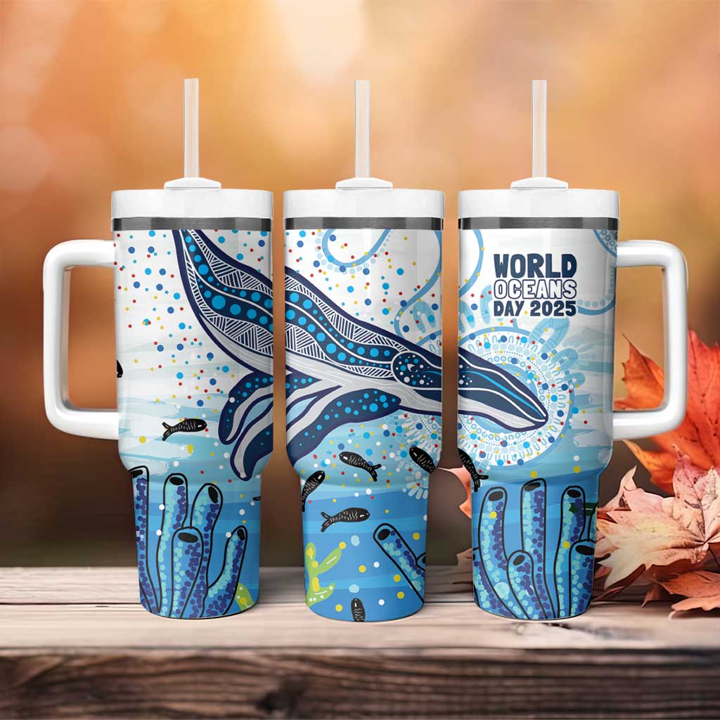 World Ocean Day Australia Aboriginal Tumbler With Handle Whale Watching