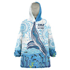 World Ocean Day Australia Aboriginal Wearable Blanket Hoodie Whale Watching