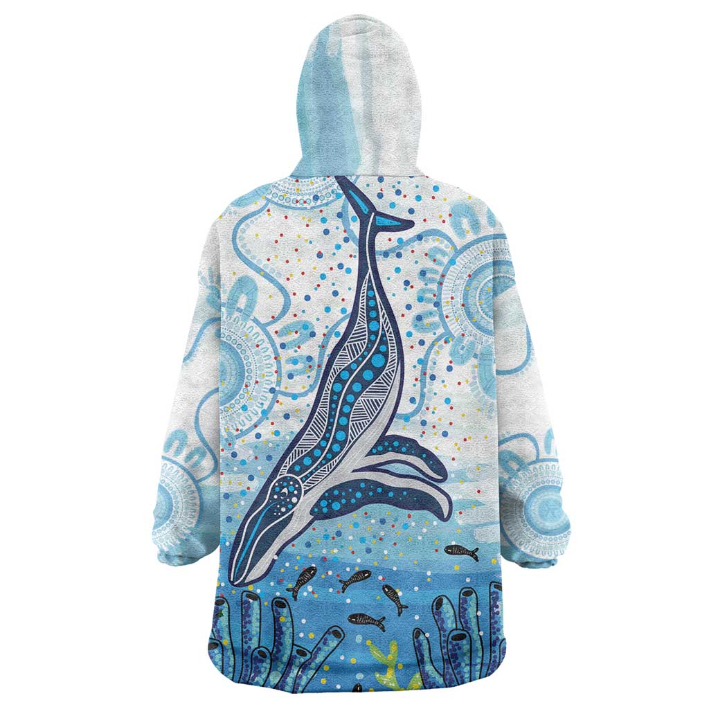 World Ocean Day Australia Aboriginal Wearable Blanket Hoodie Whale Watching