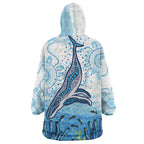 World Ocean Day Australia Aboriginal Wearable Blanket Hoodie Whale Watching