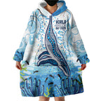 World Ocean Day Australia Aboriginal Wearable Blanket Hoodie Whale Watching