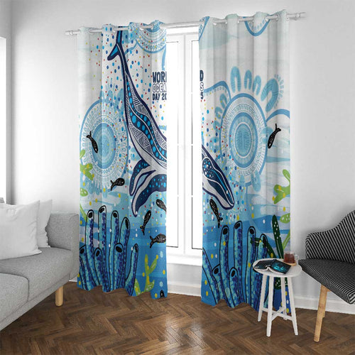 World Ocean Day Australia Aboriginal Window Curtain Whale Watching