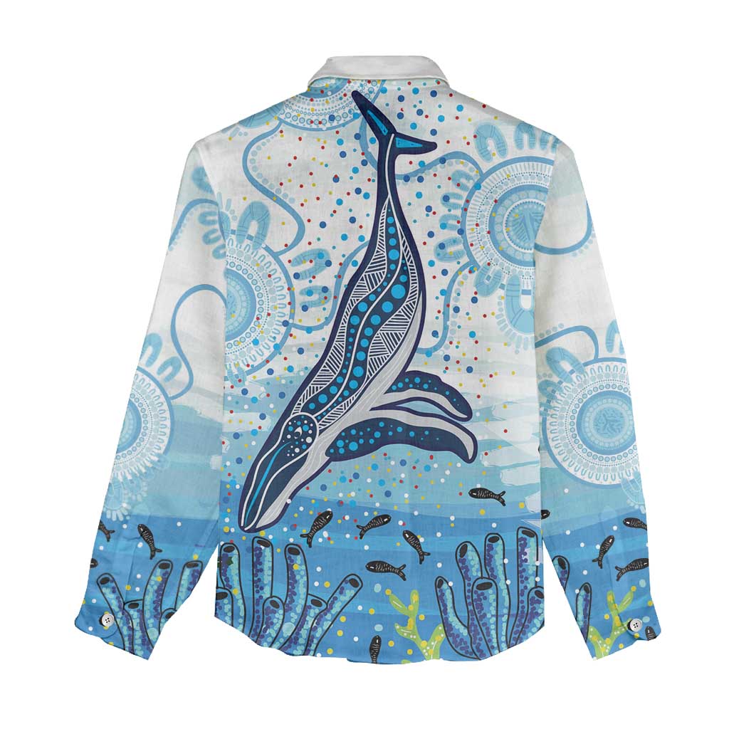 World Ocean Day Australia Aboriginal Women Casual Shirt Whale Watching