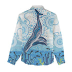World Ocean Day Australia Aboriginal Women Casual Shirt Whale Watching