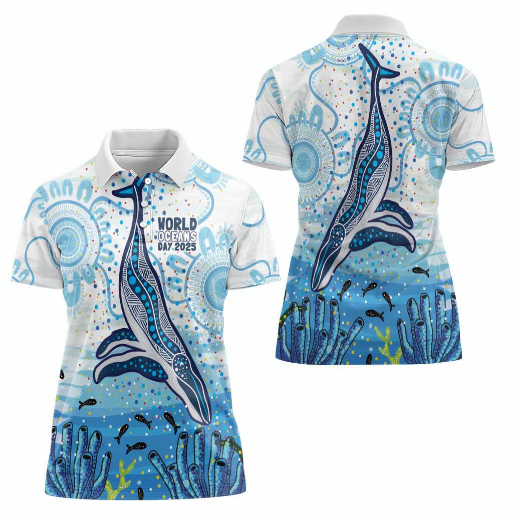 World Ocean Day Australia Aboriginal Women Polo Shirt Whale Watching